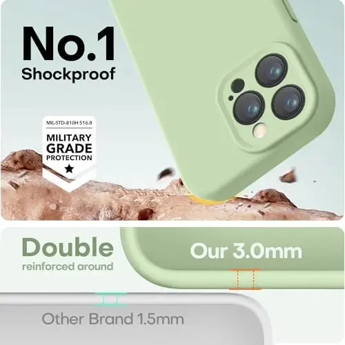 LOVE 3000 iPhone 14 Pro Max uchun mo'ljallangan g'ilof, premium silikon, [yumshoq tirnalishga qarshi mikrofiber astar] zarbaga chidamli himoya g'ilofi erkaklar ayollar qizlar 6.7