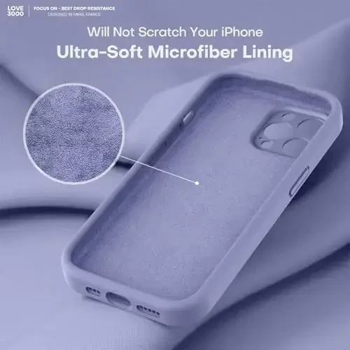 LOVE 3000 iPhone 14 Pro Max uchun mo'ljallangan g'ilof, Premium silikon [Yumshoq tirnalishga qarshi mikrofiber astar] Zarbalarga chidamli himoya telefon g'ilofi erkaklar ayollar qizlar uchun 6,7