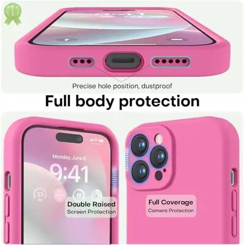 LOVE 3000 iPhone 14 Pro Max uchun mo'ljallangan g'ilof, [Yumshoq chizishga qarshi mikrofiber astar] bilan Premium silikon, erkaklar, ayollar va qizlar uchun zarbaga chidamli himoya telefon g'ilofi 6,7