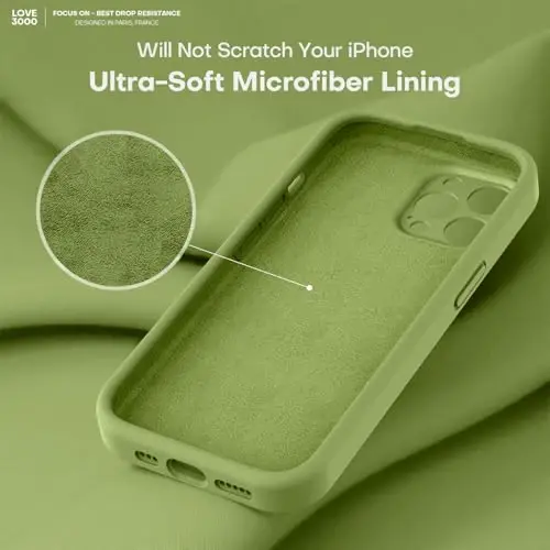 LOVE 3000 iPhone 14 Pro uchun mo'ljallangan g'ilof, Premium silikon [Yumshoq chizishga qarshi mikrofiber astar] Zarba o'tkazmaydigan himoya telefon g'ilofi erkaklar ayollar qizlar uchun 6.1