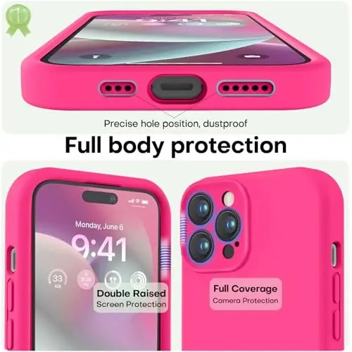 LOVE 3000 iPhone 14 Pro uchun mo'ljallangan g'ilof, Premium silikon [Yumshoq chizishga qarshi mikrofiber astar] Zarbadan himoya qiluvchi telefon g'ilofi erkaklar ayollar qizlar uchun 6.1
