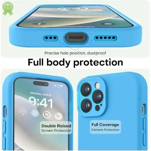 LOVE 3000 iPhone 14 Pro uchun mo'ljallangan g'ilof, Premium silikon [Yumshoq tirnalishga qarshi mikrofiber astar] Zarba o'tkazmaydigan himoya telefon g'ilofi erkaklar ayollar qizlar uchun 6.1