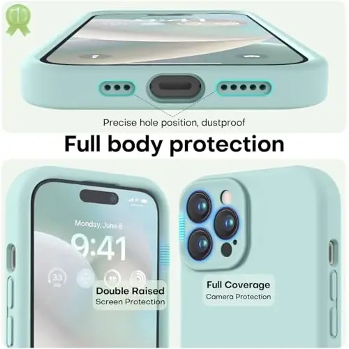 LOVE 3000 iPhone 14 Pro uchun mo'ljallangan g'ilof, Premium silikon [Yumshoq tirnalishga qarshi mikrofiber astar] Zarba o'tkazmaydigan himoya telefon g'ilofi erkaklar ayollar qizlar uchun 6.1