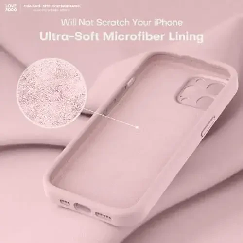 LOVE 3000 iPhone 14 Pro uchun mo'ljallangan g'ilof, Premium silikon, [Yumshoq tirnalishga qarshi mikrofiber astar] Zarbadan himoya qiluvchi telefon g'ilofi erkaklar ayollar qizlar uchun 6.1