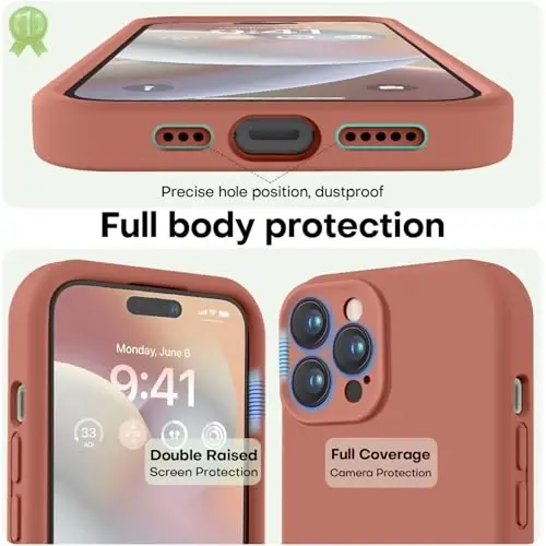 LOVE 3000 iPhone 14 Pro uchun mo'ljallangan g'ilof, Premium silikon [Yumshoq tirnalishga qarshi mikrofiber astar] Zarbadan himoya qiluvchi telefon g'ilofi erkaklar ayollar qizlar uchun 6.1