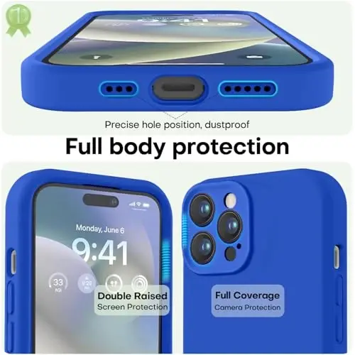 LOVE 3000 iPhone 14 Pro uchun mo'ljallangan g'ilof, Premium silikon, [Yumshoq tirnalishga qarshi mikrofiber astar] Zarbadan himoya qiluvchi telefon g'ilofi erkaklar ayollar qizlar uchun 6.1