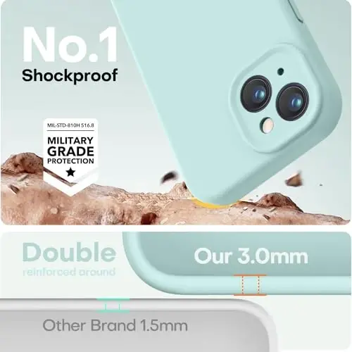 LOVE 3000 iPhone 14 uchun g'ilof, Premium silikon [Yumshoq chizishga qarshi mikrofiber astar] Zarbadan himoya qiluvchi telefon g'ilofi erkaklar ayollar qizlar uchun 6.1