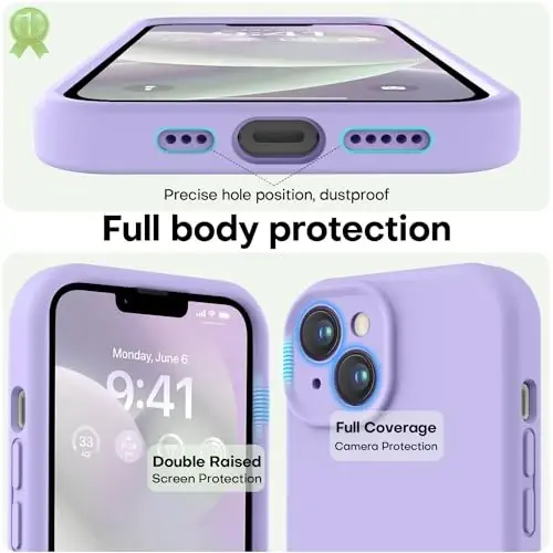 LOVE 3000 iPhone 14 uchun g‘ilof, Premium silikon [Yumshoq tirnalishga qarshi mikrofiber astar] Zarbadan himoya qiluvchi telefon g‘ilofi erkaklar ayollar qizlar uchun 6.1