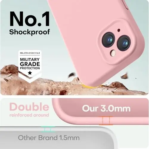LOVE 3000 iPhone 14 uchun g'ilof, Premium silikon [Yumshoq tirnalishga qarshi mikrofiber astar] Zarbadan himoya qiluvchi telefon g'ilofi erkaklar ayollar qizlar uchun 6.1