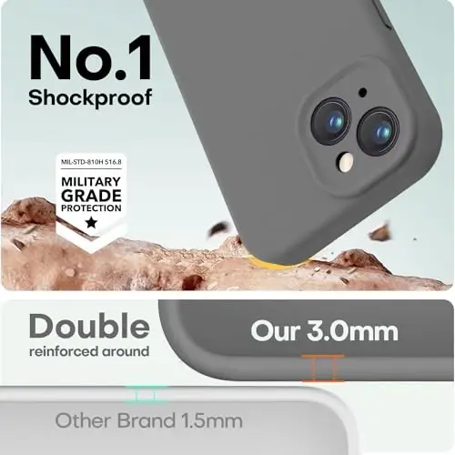 LOVE 3000 iPhone 14 uchun g‘ilof, Premium silikon [Yumshoq tirnalishga qarshi mikrofiber astar] Zarbadan himoya qiluvchi telefon g‘ilofi erkaklar ayollar qizlar uchun 6.1