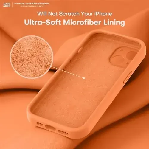 LOVE 3000 iPhone 14 uchun g'ilof, Premium silikon [Yumshoq tirnalishga qarshi mikrofiber astar] Zarbadan himoya qiluvchi telefon g'ilofi erkaklar ayollar qizlar uchun 6.1