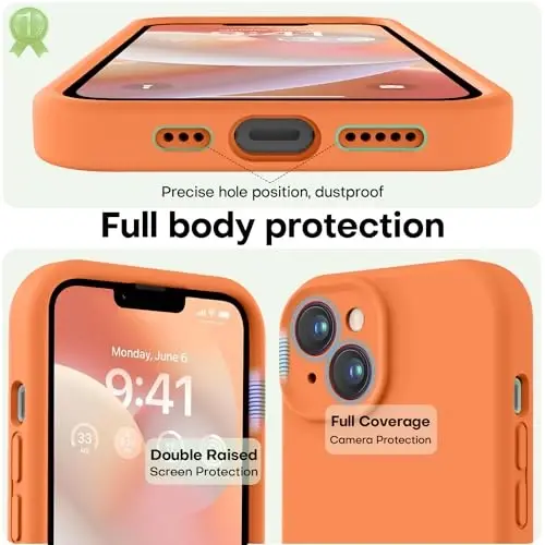 LOVE 3000 iPhone 14 uchun g'ilof, Premium silikon [Yumshoq tirnalishga qarshi mikrofiber astar] Zarbadan himoya qiluvchi telefon g'ilofi erkaklar ayollar qizlar uchun 6.1