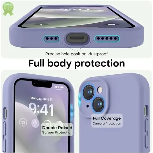 LOVE 3000 iPhone 14 uchun g'ilof, Premium silikon [Yumshoq tirnalishga qarshi mikrofiber astar] Zarbalarga chidamli himoya telefon g'ilofi erkaklar ayollar qizlar uchun 6.1