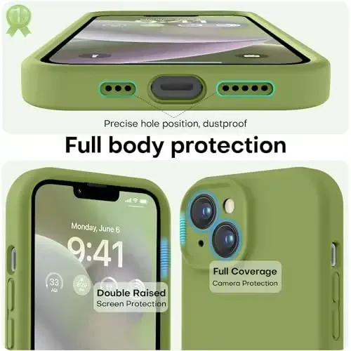 LOVE 3000 iPhone 14 uchun mo'ljallangan g'ilof, Premium silikon, [Yumshoq chizishga qarshi mikrofiber astarli] zarbga chidamli himoya telefon g'ilofi erkaklar ayollar qizlar uchun 6.1