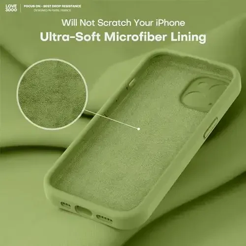 LOVE 3000 iPhone 14 uchun mo'ljallangan g'ilof, Premium silikon, [Yumshoq chizishga qarshi mikrofiber astarli] zarbga chidamli himoya telefon g'ilofi erkaklar ayollar qizlar uchun 6.1