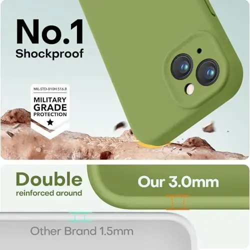 LOVE 3000 iPhone 14 uchun mo'ljallangan g'ilof, Premium silikon, [Yumshoq chizishga qarshi mikrofiber astarli] zarbga chidamli himoya telefon g'ilofi erkaklar ayollar qizlar uchun 6.1