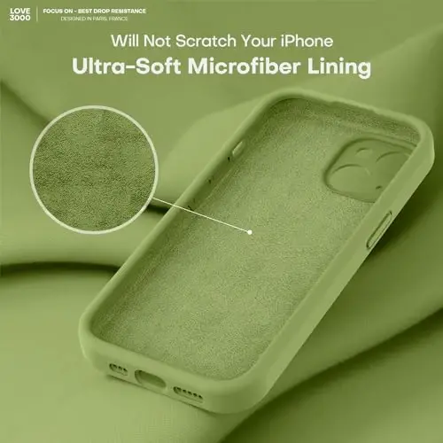 LOVE 3000 iPhone 14 uchun mo'ljallangan g'ilof, Premium silikon, [Yumshoq chizishga qarshi mikrofiber astarli] zarbga chidamli himoya telefon g'ilofi erkaklar ayollar qizlar uchun 6.1