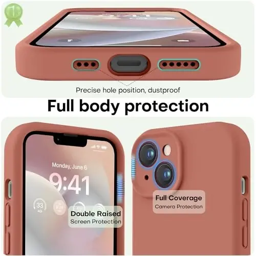 LOVE 3000 iPhone 14 uchun mo'ljallangan g'ilof, Premium silikon [Yumshoq tirnalishga qarshi mikrofiber astar] Zarbadan himoya qiluvchi telefon g'ilofi erkaklar ayollar qizlar uchun 6.1