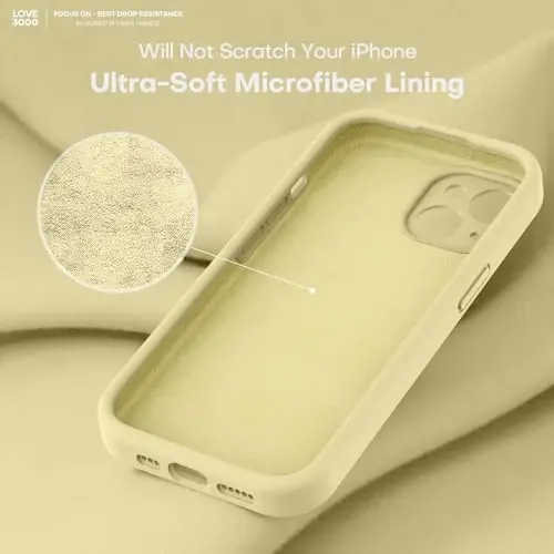 LOVE 3000 iPhone 14 uchun mo'ljallangan g'ilof, Premium silikon [Yumshoq tirnalishga qarshi mikrofiber astar] Zarbadan himoya qiluvchi telefon g'ilofi erkaklar ayollar qizlar uchun 6.1