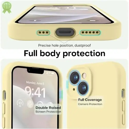 LOVE 3000 iPhone 14 uchun mo'ljallangan g'ilof, Premium silikon [Yumshoq tirnalishga qarshi mikrofiber astar] Zarbadan himoya qiluvchi telefon g'ilofi erkaklar ayollar qizlar uchun 6.1