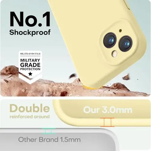 LOVE 3000 iPhone 14 uchun mo'ljallangan g'ilof, Premium silikon [Yumshoq tirnalishga qarshi mikrofiber astar] Zarbadan himoya qiluvchi telefon g'ilofi erkaklar ayollar qizlar uchun 6.1