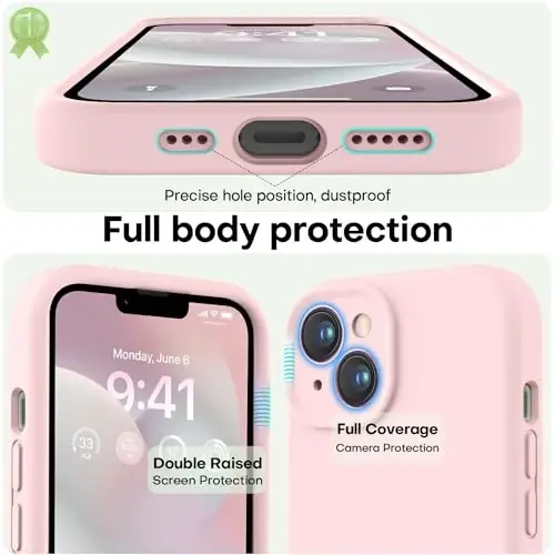 LOVE 3000 iPhone 14 uchun mo'ljallangan g'ilof, premium silikon [yumshoq tirnalishga qarshi mikrofiber astar] zarbaga chidamli himoya telefon g'ilofi erkaklar ayollar qizlar uchun 6,1