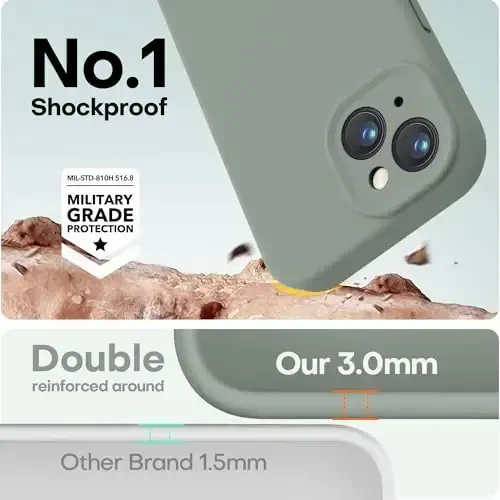 LOVE 3000 iPhone 14 uchun mo'ljallangan g'ilof, Premium silikon, [Yumshoq tirnalishga qarshi mikrofiber astar] Zarbalarga chidamli himoya telefon g'ilofi erkaklar ayollar qizlar uchun 6.1