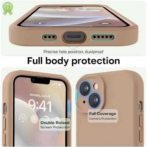 LOVE 3000 iPhone 14 uchun mo'ljallangan g'ilof, Premium silikon [Yumshoq tirnalishga qarshi mikrofiber astar] Zarbalarga chidamli himoya telefon g'ilofi erkaklar ayollar qizlar uchun 6.1