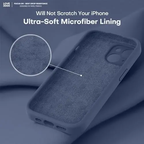 LOVE 3000 iPhone 14 uchun mo'ljallangan g'ilof, [Yumshoq tirnalishga qarshi mikrofiber astar] bilan Premium silikon, erkaklar, ayollar va qizlar uchun zarbaga chidamli himoya telefon g'ilofi 6.1