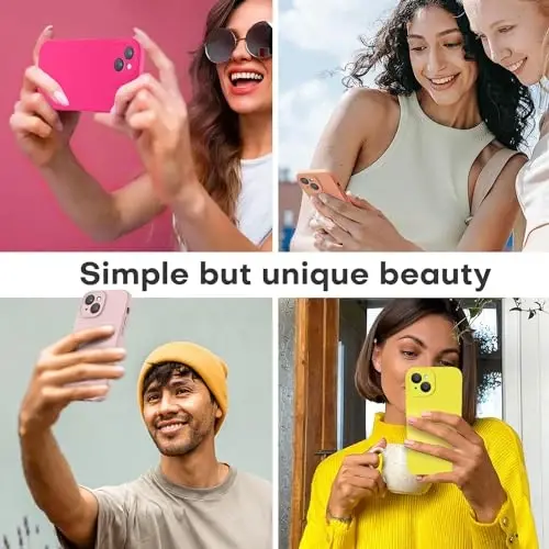 LOVE 3000 iPhone 15 g'ilofi bilan mos, [Silliq silikonli to'liq qamrovli kamera] [8 fut balandlikdan tushishdan himoya], iPhone 15 6.1 dyuym uchun yumshoq mikrofiber qoplamali to'liq himoya g'ilofi - To'q pushti - 2