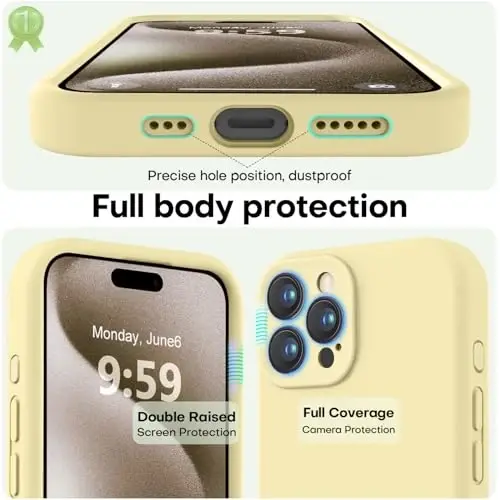 LOVE 3000 iPhone 15 Pro Max uchun mo'ljallangan g'ilof, Premium silikon [Yumshoq chizishga qarshi mikrofiber astar] Zarbadan himoya qiluvchi telefon g'ilofi erkaklar ayollar qizlar uchun 6,7