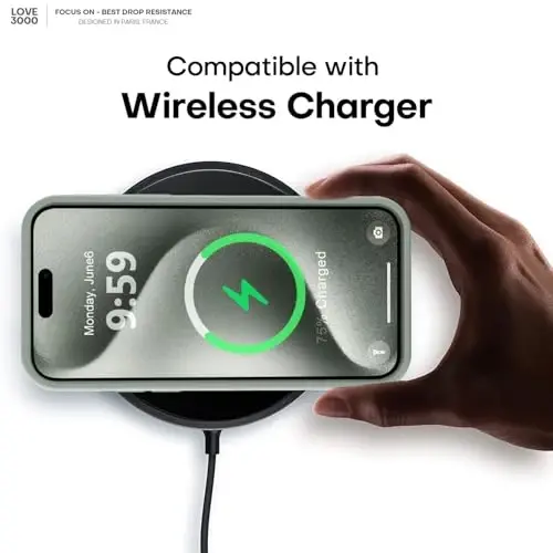 LOVE 3000 iPhone 15 Pro Max uchun mo'ljallangan g'ilof, Premium silikon [Yumshoq tirnalishga qarshi mikrofiber astar] Zarba o'tkazmaydigan himoya telefon g'ilofi erkaklar ayollar qizlar 6.7