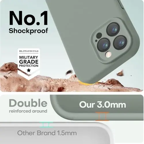 LOVE 3000 iPhone 15 Pro Max uchun mo'ljallangan g'ilof, Premium silikon [Yumshoq tirnalishga qarshi mikrofiber astar] Zarba o'tkazmaydigan himoya telefon g'ilofi erkaklar ayollar qizlar 6.7