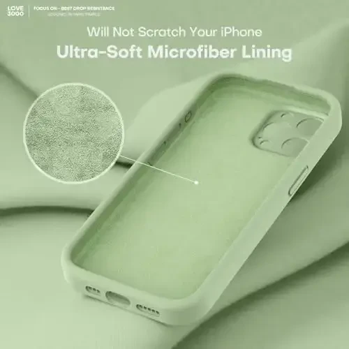 LOVE 3000 iPhone 15 Pro Max uchun mo'ljallangan g'ilof, premium silikon [Yumshoq tirnalishga qarshi mikrofiber astar] Zarba o'tkazmaydigan himoya telefon g'ilofi erkaklar ayollar qizlar uchun 6.7