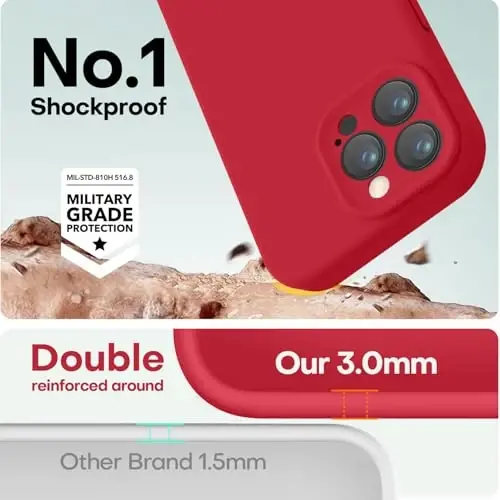 LOVE 3000 iPhone 15 Pro Max uchun mo'ljallangan g'ilof, Premium silikon [Yumshoq tirnalishga qarshi mikrofiber astar] Zarba o'tkazmaydigan himoya telefon g'ilofi erkaklar ayollar qizlar uchun 6,7