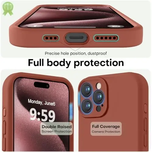 LOVE 3000 iPhone 15 Pro Max uchun mo'ljallangan g'ilof, Premium silikon, [Yumshoq tirnalishga qarshi mikrofiber astar] Zarbadan himoya qiluvchi telefon g'ilofi erkaklar ayollar qizlar uchun 6.7