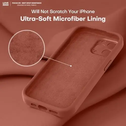 LOVE 3000 iPhone 15 Pro Max uchun mo'ljallangan g'ilof, Premium silikon, [Yumshoq tirnalishga qarshi mikrofiber astar] Zarbadan himoya qiluvchi telefon g'ilofi erkaklar ayollar qizlar uchun 6.7