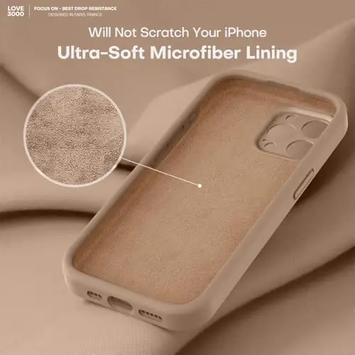 LOVE 3000 iPhone 15 Pro Max uchun mo'ljallangan g'ilof, Premium silikon, [Yumshoq tirnalishga qarshi mikrofiber astar] Zarbalarga chidamli himoya telefon g'ilofi erkaklar ayollar qizlar uchun 6,7