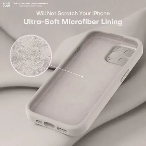 LOVE 3000 iPhone 15 Pro Max uchun mo'ljallangan g'ilof, Premium silikon, [Yumshoq tirnalishga qarshi mikrofiber astar] Zarbalarga chidamli himoya telefon g'ilofi erkaklar ayollar qizlar uchun 6,7