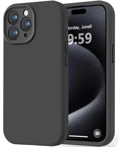 LOVE 3000 iPhone 15 Pro Max uchun mo'ljallangan g'ilof, [Yumshoq chizishga qarshi mikrofiber astarli] Premium silikon zarbga chidamli himoya telefon g'ilofi erkaklar ayollar qizlar 6,7