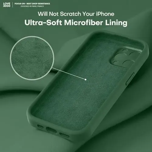 LOVE 3000 iPhone 15 Pro Max uchun mo'ljallangan g'ilof, [Yumshoq tirnalishga qarshi mikrofiber astarli] Premium silikon, erkaklar, ayollar va qizlar uchun zarbaga chidamli himoya telefon g'ilofi 6,7