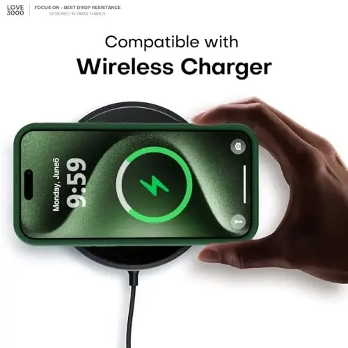 LOVE 3000 iPhone 15 Pro Max uchun mo'ljallangan g'ilof, [Yumshoq tirnalishga qarshi mikrofiber astarli] Premium silikon, erkaklar, ayollar va qizlar uchun zarbaga chidamli himoya telefon g'ilofi 6,7