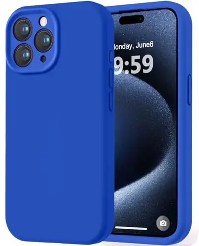 LOVE 3000 iPhone 15 Pro Max uchun mo'ljallangan g'ilof, [Yumshoq tirnalishga qarshi mikrofiber astarli] Premium silikon zarbga chidamli himoya telefon g'ilofi erkaklar ayollar qizlar 6.7