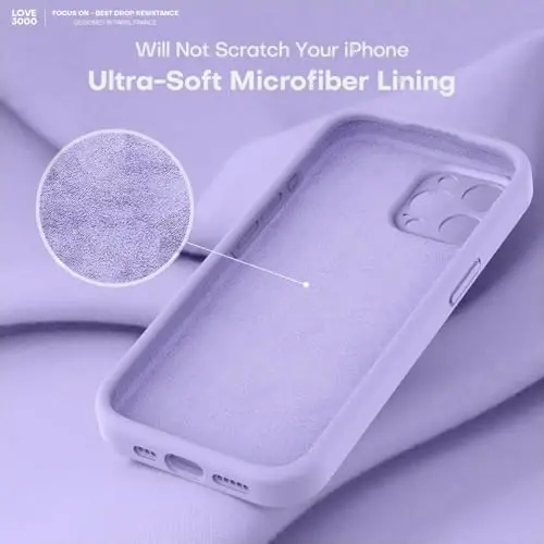 LOVE 3000 iPhone 15 Pro Max uchun mo'ljallangan g'ilof, yuqori sifatli silikon, [chizishga qarshi yumshoq mikrofiber astar] zarbaga chidamli himoya g'ilofi, erkaklar, ayollar va qizlar uchun 6,7