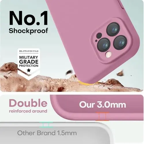 LOVE 3000 iPhone 15 Pro uchun mo'ljallangan g'ilof, Premium silikon [Yumshoq chizishga qarshi mikrofiber astar] Zarbadan himoya qiluvchi telefon g'ilofi erkaklar ayollar qizlar uchun 6,1