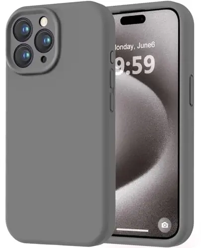LOVE 3000 iPhone 15 Pro uchun mo'ljallangan g'ilof, Premium silikon [Yumshoq tirnalishga qarshi mikrofiber astar] Zarba o'tkazmaydigan himoya telefon g'ilofi erkaklar ayollar qizlar uchun 6,1