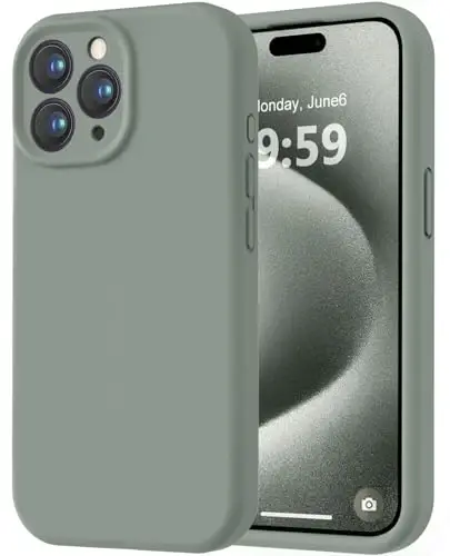 LOVE 3000 iPhone 15 Pro uchun mo'ljallangan g'ilof, Premium silikon, [Yumshoq tirnalishga qarshi mikrofiber astar] Zarbadan himoya qiluvchi telefon g'ilofi erkaklar ayollar qizlar uchun 6.1