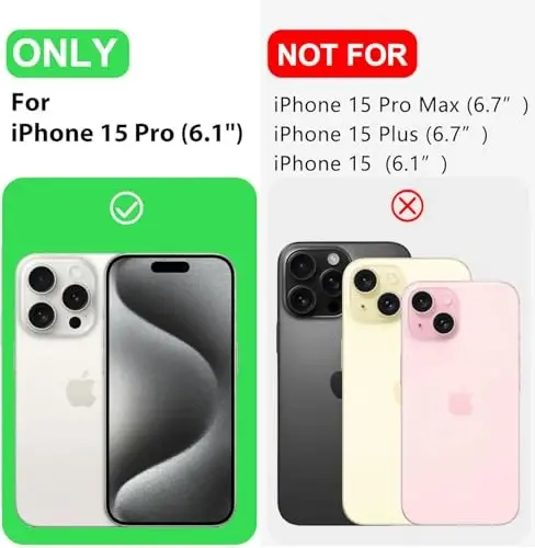LOVE 3000 iPhone 15 Pro uchun mo'ljallangan g'ilof, Premium silikon [Yumshoq tirnalishga qarshi mikrofiber astar] Zarbadan himoya qiluvchi telefon g'ilofi erkaklar ayollar qizlar uchun 6,1