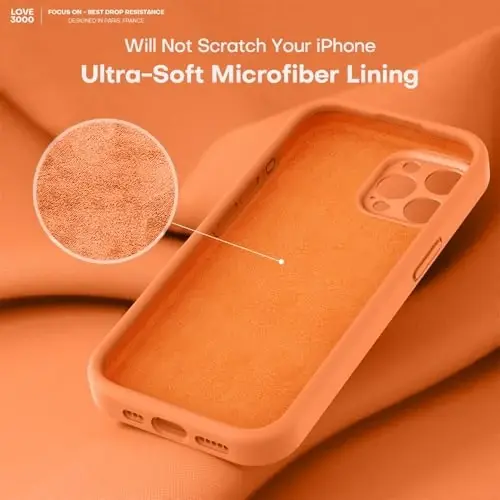 LOVE 3000 iPhone 15 Pro uchun mo'ljallangan g'ilof, Premium silikon [Yumshoq tirnalishga qarshi mikrofiber astar] Zarbadan himoya qiluvchi telefon g'ilofi erkaklar ayollar qizlar uchun 6.1