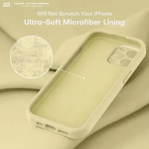 LOVE 3000 iPhone 15 Pro uchun mo'ljallangan g'ilof, Premium silikon [Yumshoq tirnalishga qarshi mikrofiber astar] Zarbalarga chidamli himoya telefon g'ilofi erkaklar ayollar qizlar uchun 6,1